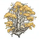 forest and aspen tree tattoo design idea