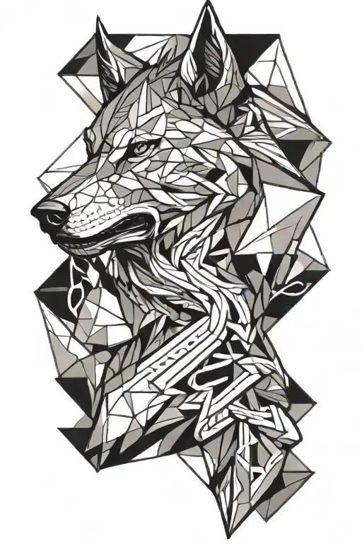 viking wolf tattoo design idea