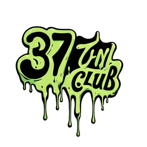 green slime drips with 37 club written inside tattoo design idea