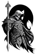 Celtic knight reaper tattoo design idea