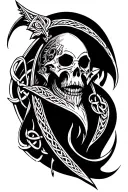 Celtic knight reaper tattoo design idea
