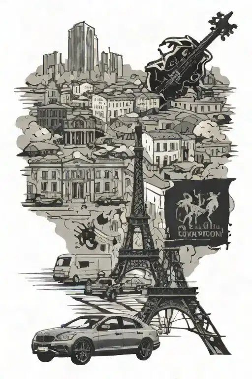 road trip from Rome to Barcelona with friends tattoo design idea