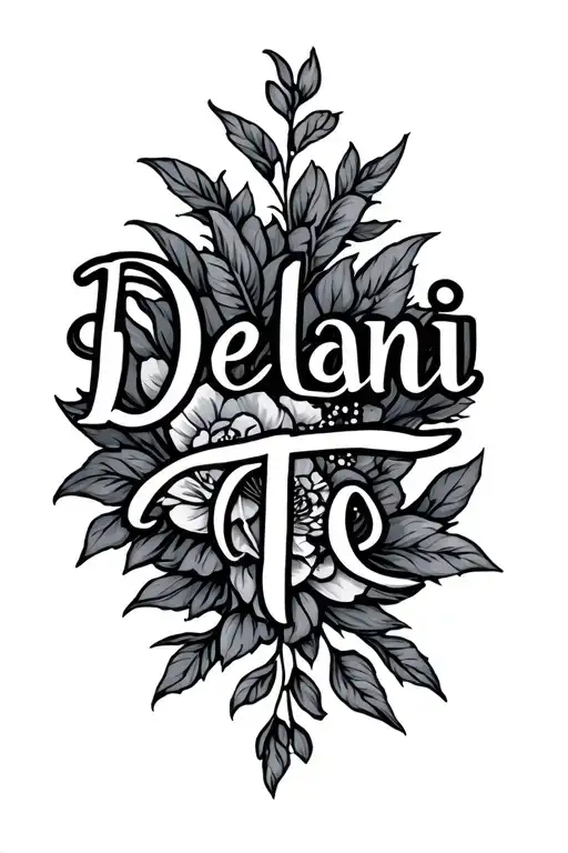 "Delani" Daughter Name Design: Write tattoo design idea