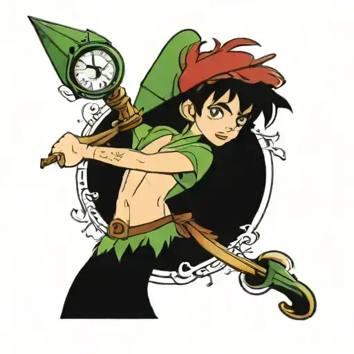 peter pan tattoo design idea