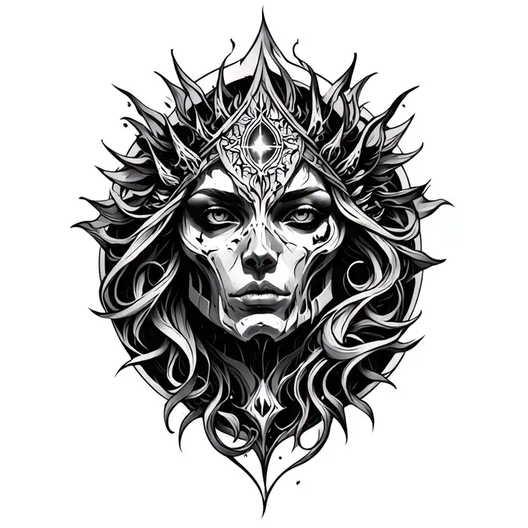 Tara King Stone of destiny solar sistem tattoo design idea