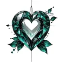jade stone heart geometry tattoo design tattoo design idea