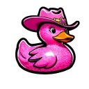 cowgirl pink glitter rubber duck tattoo design idea