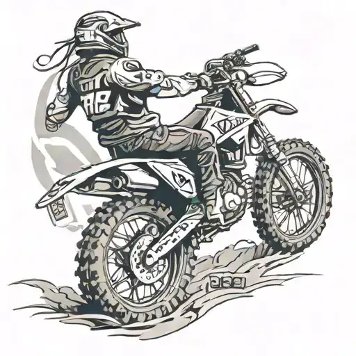 working hard life Jade dirt bike tattoo design idea