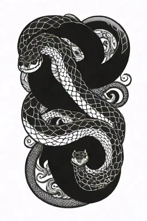 blackout small snake blackout tattoo design idea