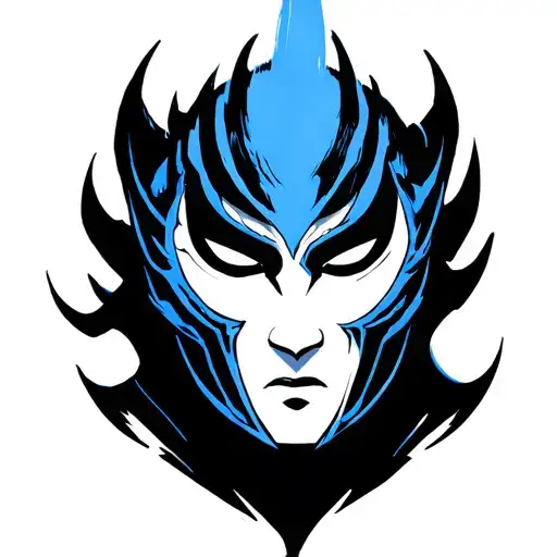 blue spirit zuko mask tattoo design idea