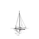 boat floating tattoo design idea