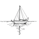 boat floating tattoo design idea