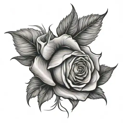 rose wrapped tightly tattoo design idea