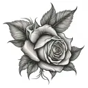 rose wrapped tightly tattoo design idea