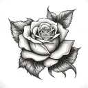 rose wrapped tightly tattoo design idea