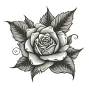 rose wrapped tightly tattoo design idea