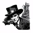 1920s Gangster Old School tattoo design idea