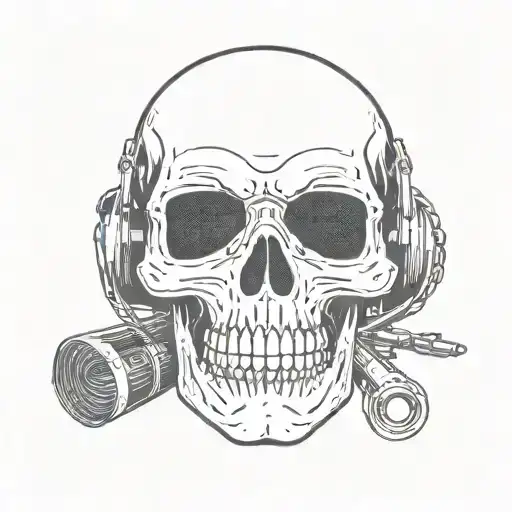 skull wearing a ski mask tattoo design idea