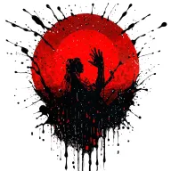 a sun melting into rain tattoo design idea