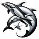 3 Dolphins tattoo design idea
