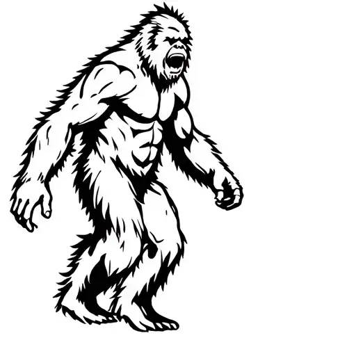 Bigfoot walking tattoo design idea