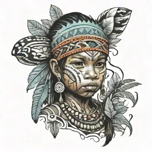 indigenous kid tattoo design idea