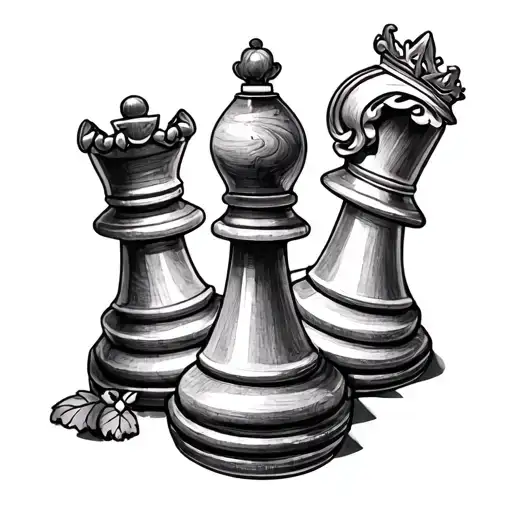 queen chess piece tattoo design idea