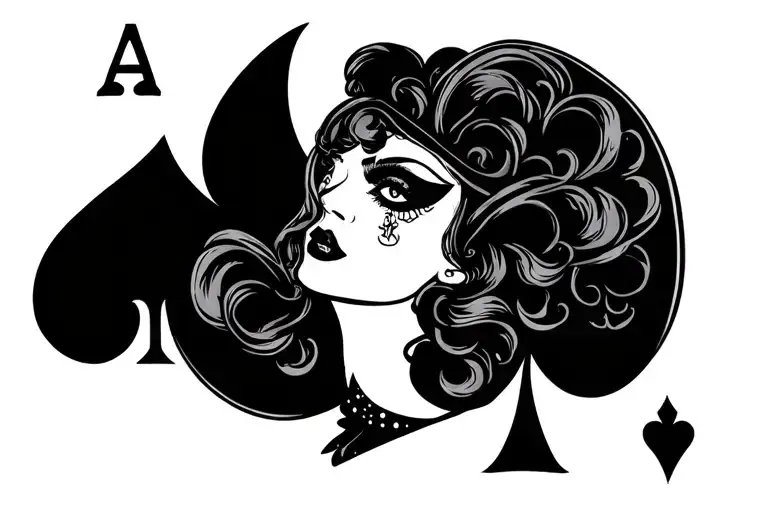 Queen of Spades Slut tattoo design idea