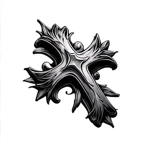 3d Cross tattoo design idea