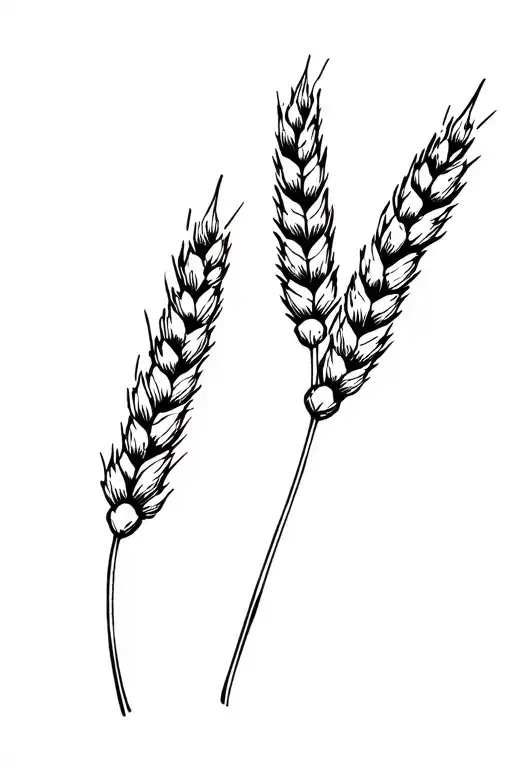 ears of wheat bundle tattoo design idea