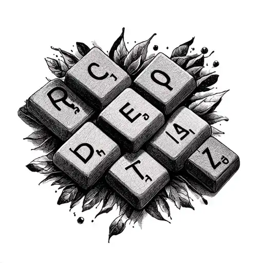 Scrabble Tile tattoo design idea