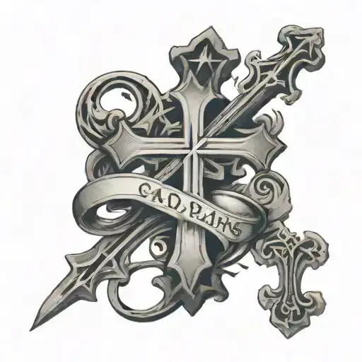 Colossians 3:23 with crosses  tattoo design idea