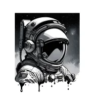 Astronaut Helmet leaking oxygen tattoo design idea