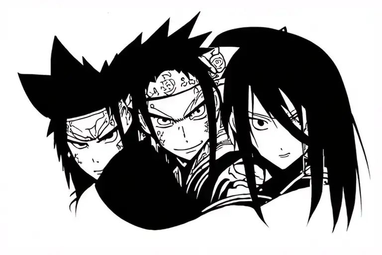 zoro one piece and itachi uchiha tattoo design idea