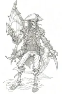 creepy pirate skeleton tattoo design idea