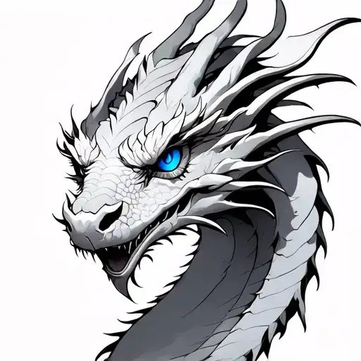 White Dragon Blue Eyes Calabera tattoo design idea