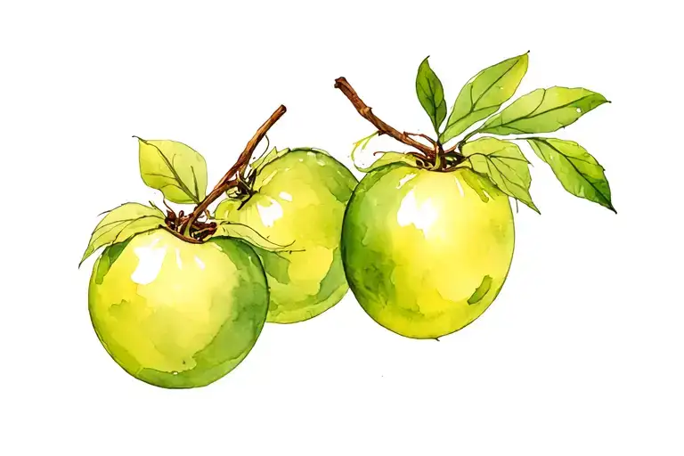 3 sisters, elements: gooseberries, coconut and earth, pipi longstocking tattoo design idea