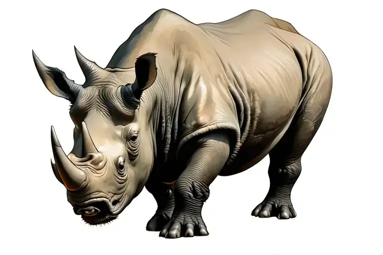 rhino standing strong amidst tattoo design idea