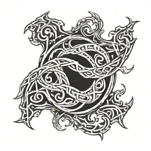 Skyrim logo intertwined infinity symbols tattoo design idea