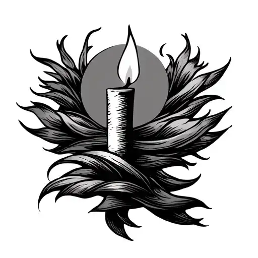 A Candle Burning Steadily in the Wind tattoo design idea