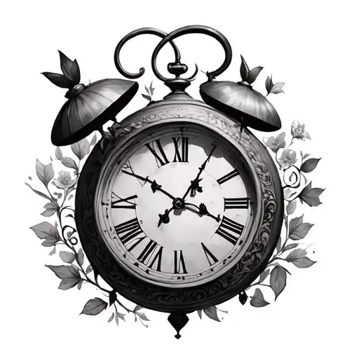 Alice In Wonderland Clock tattoo design idea