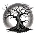 Haunted Tree tattoo design idea