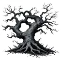 Haunted Tree tattoo design idea