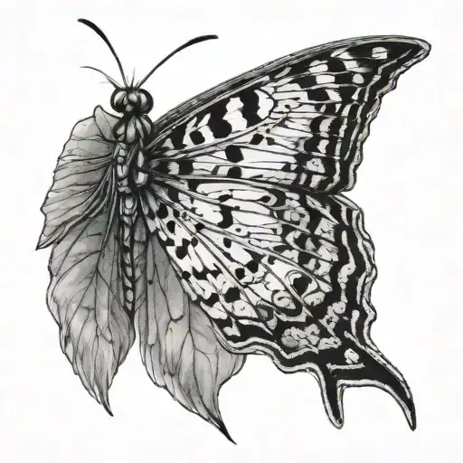minimalis style tattoo mayfly wings tattoo design idea