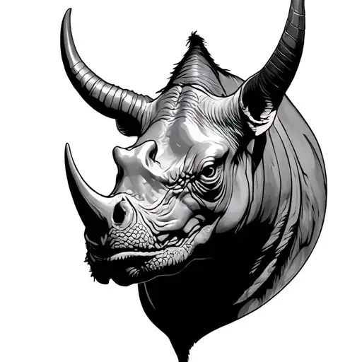 Rhino Horns with Si vas pace parabellum tattoo design idea