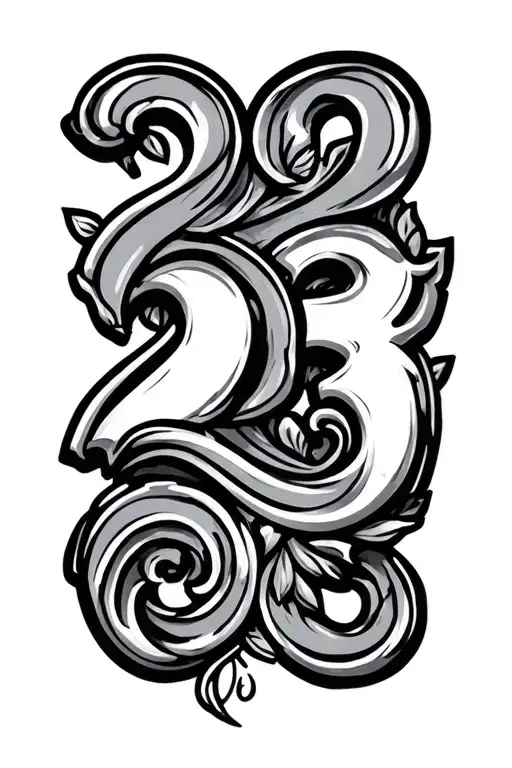 forever 23 number tattoo design idea