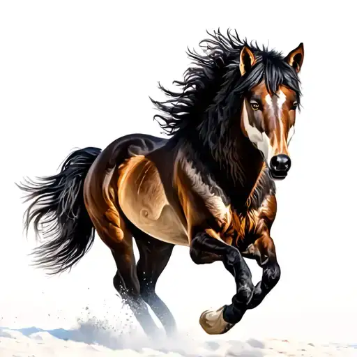 wolf and horse running tattoo design idea