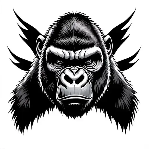 Angry Gorilla Face Tattoo Design Inspired tattoo design idea