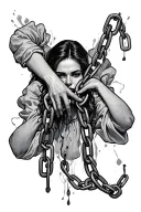 domestic violence survivor breaking chains tattoo design idea