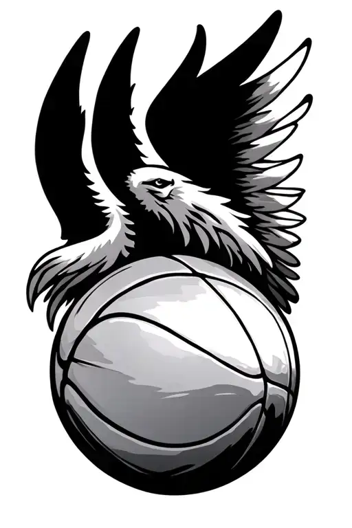 A basketball with wings, representing your love for basketball and the freedom it brings. Include your favorite team's colors for a personalized touch. tattoo design idea